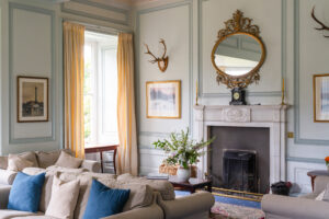 Living room in The Burn's Mansion House, an exclusive use rental property